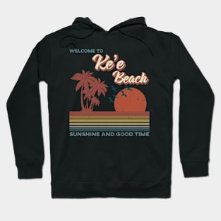 Ke'e Beach - Ke'e Beach Retro Sunset Hoodie